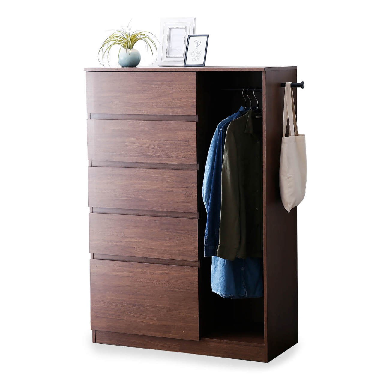 LOWYA（ロウヤ） タンス 収納 おしゃれ ハンガーラック 木製 チェスト