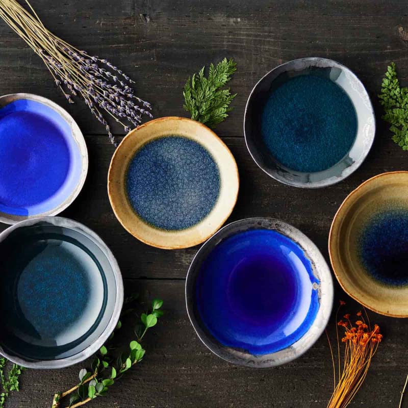 信楽焼 手描十草蒸し碗五客揃 信楽焼 手描十草蒸し碗五客揃 信楽焼 手