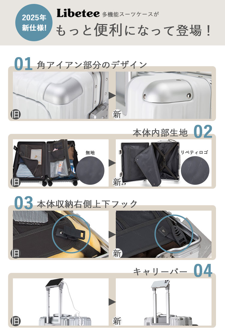 LIBETEE 多機能スーツケース リベティ キャリーケース ドリンク