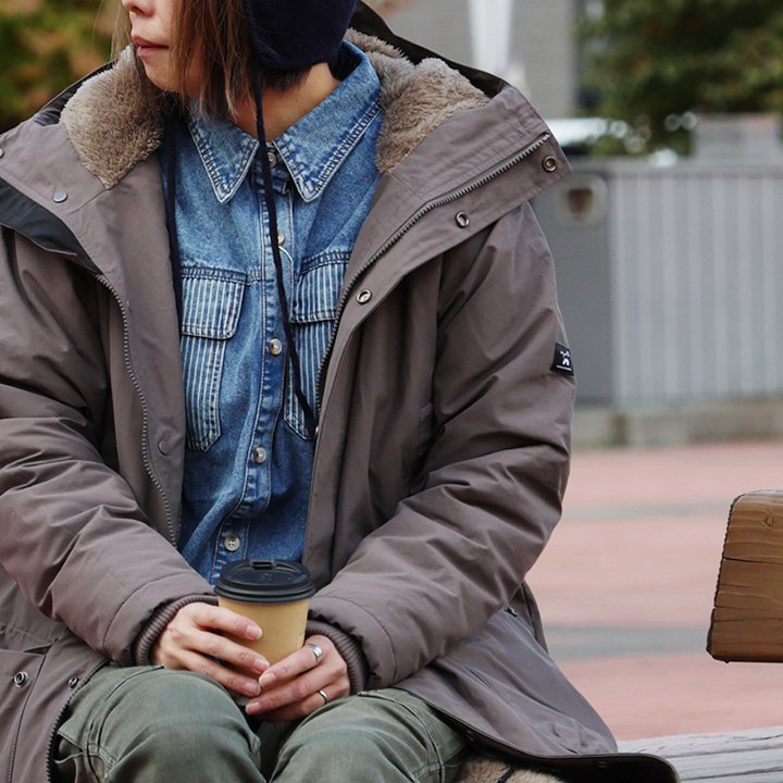 PATY ベンチコート メンズ レディース 裏ボア Wジップ 袖リブ 軽量 撥