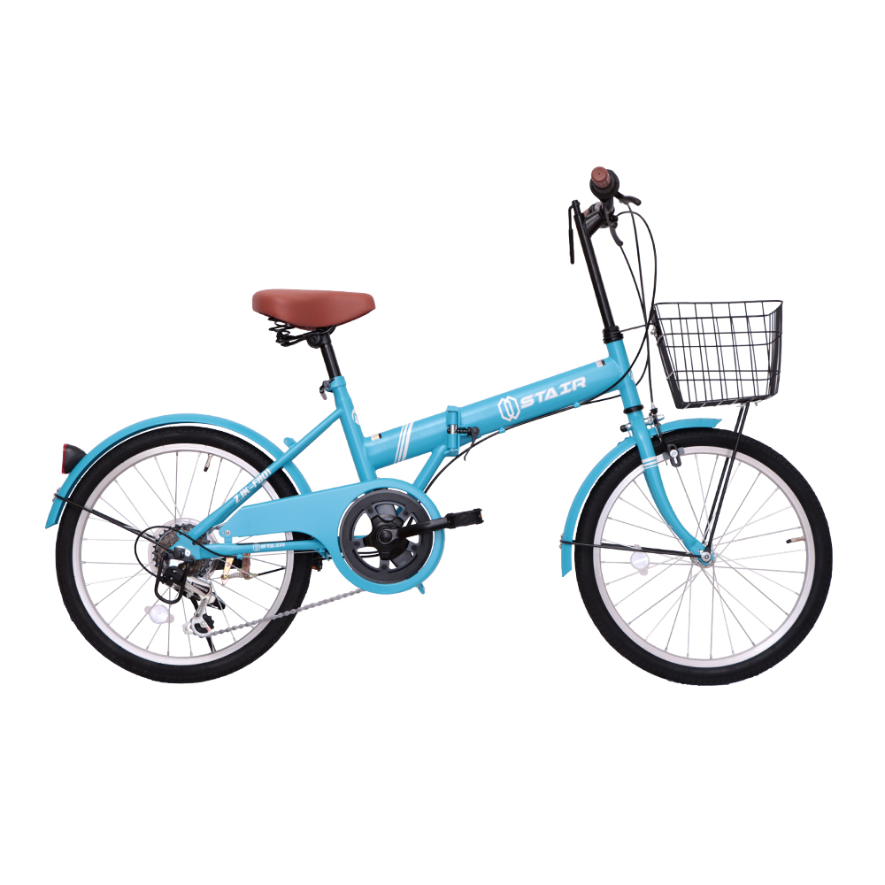 ジュニア自転車 20インチ シマノ6段変速 カゴ付き 青 手渡し 大阪茨木