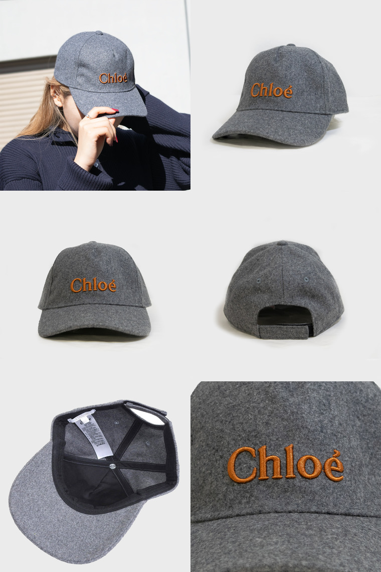 Chloe（クロエ） キャップ 帽子 キッズ レディース グレー C11674-A38