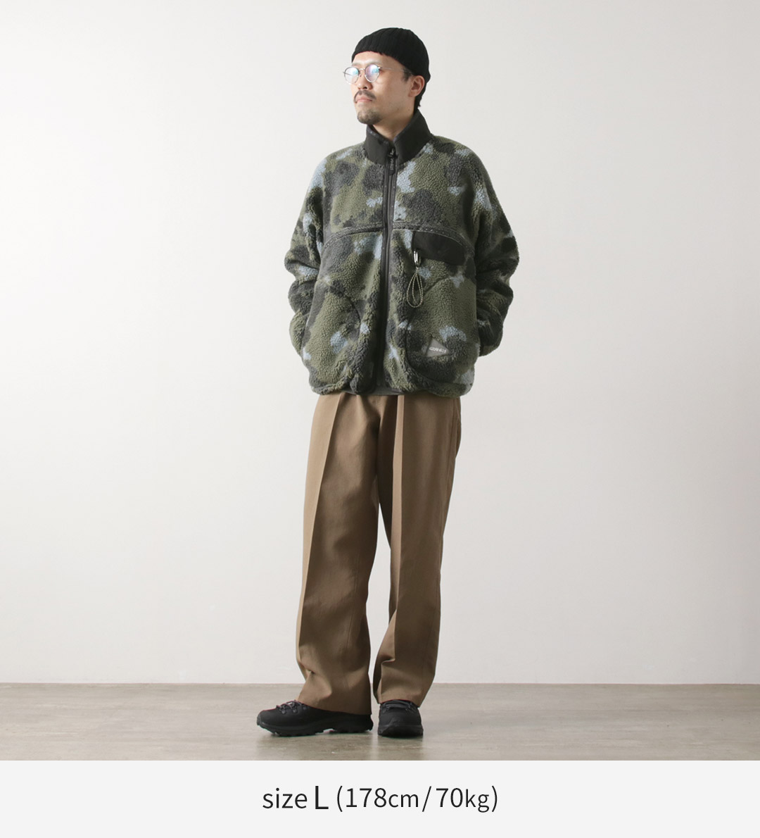 and wander（アンドワンダー） グラミチ ジャガードテープ フリース