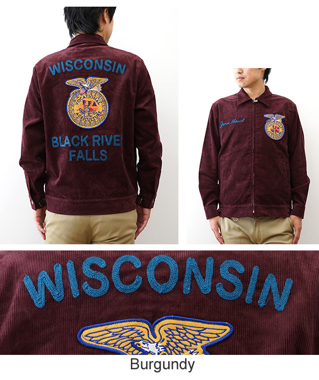 HOUSTON（ヒューストン） コーデュロイ 刺繍 ジャケット FFA メンズ 綿