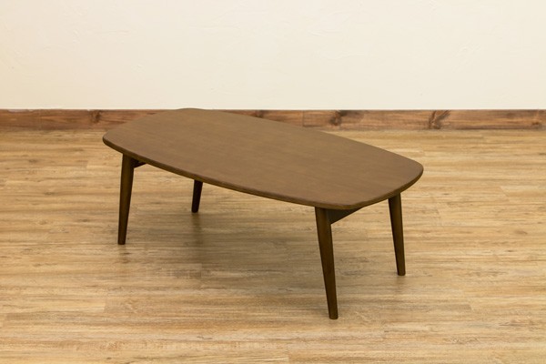 木目調折りたたみローテーブル/センターテーブル 〔長方形/ダーク