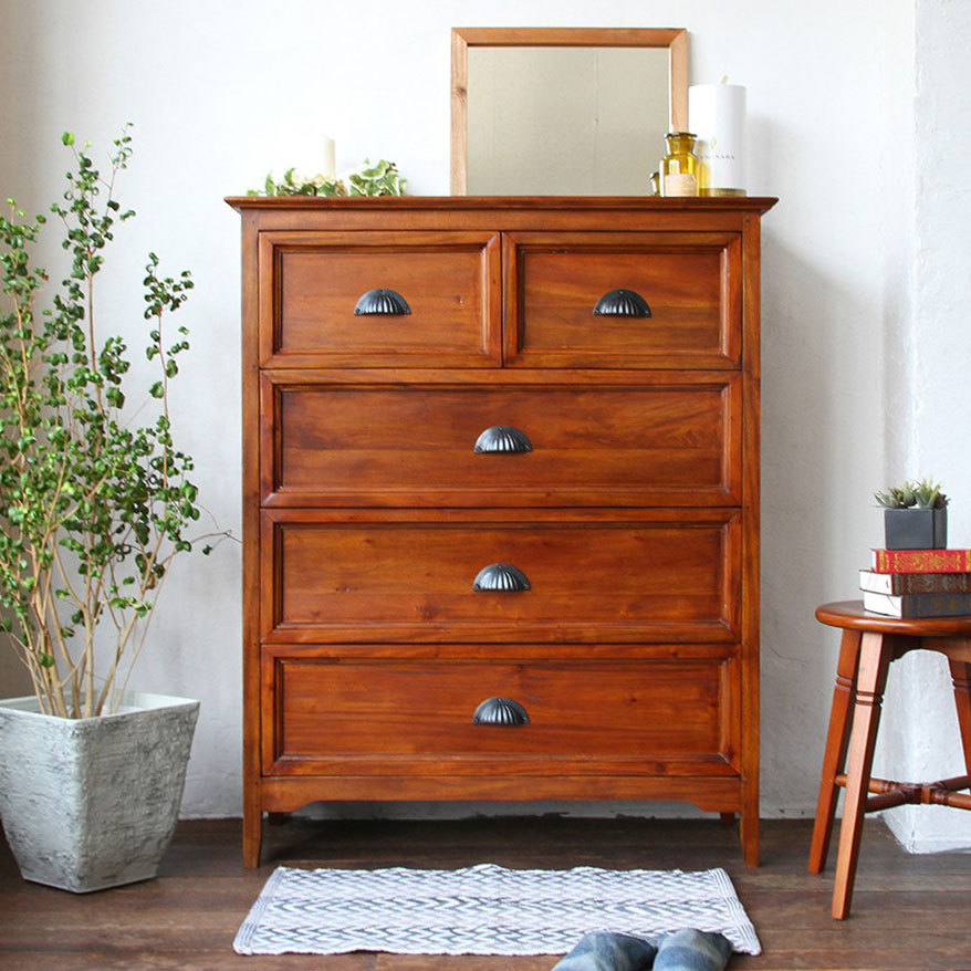 アンティークデザイン チェスト タンス おしゃれ 完成品 4段 幅 90cm