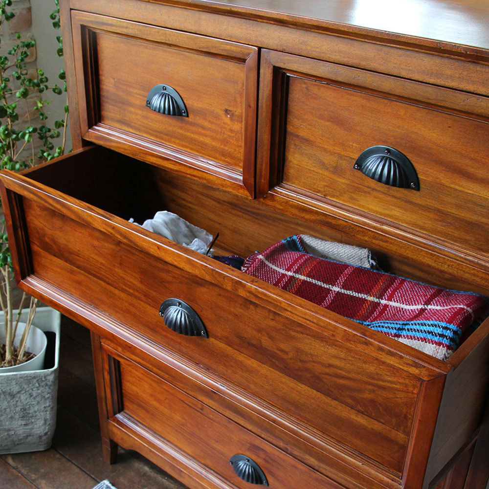 アンティークデザイン チェスト タンス おしゃれ 完成品 4段 幅 90cm