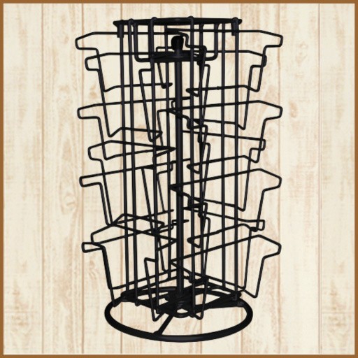 ポストカード立て 4面 卓上 回転 什器 店舗 ディスプレイ : レトロ