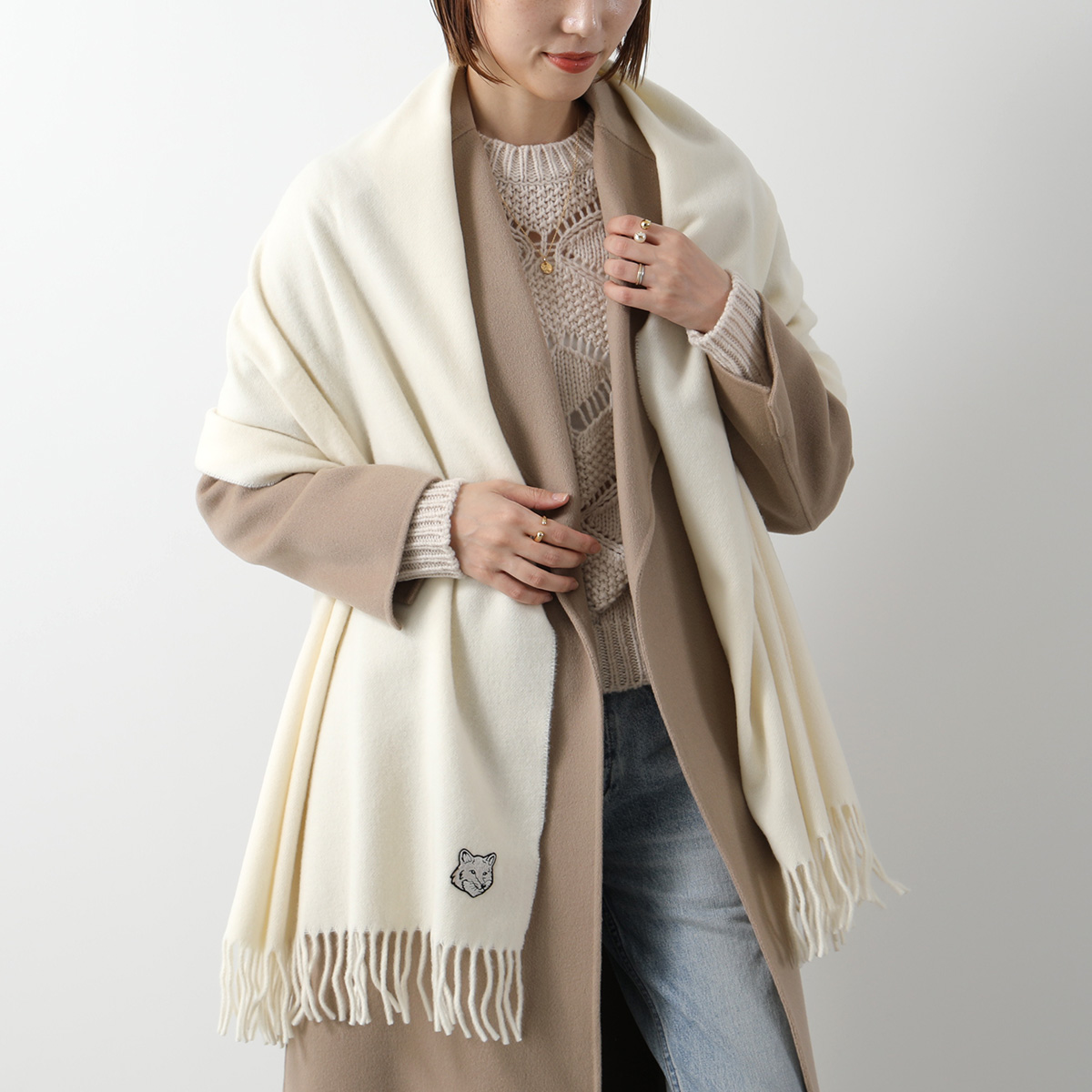 MAISON KITSUNE（メゾン キツネ） マフラー BOLD FOX HEAD SCARF