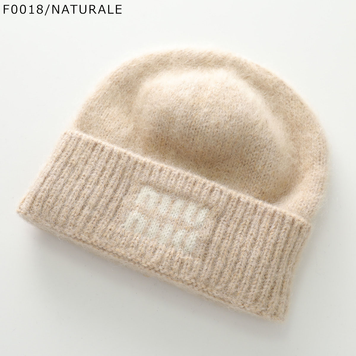 miu miu ニット帽 サイズS ベージュ ベージュ系 MiuMiu(ミュウミュウ
