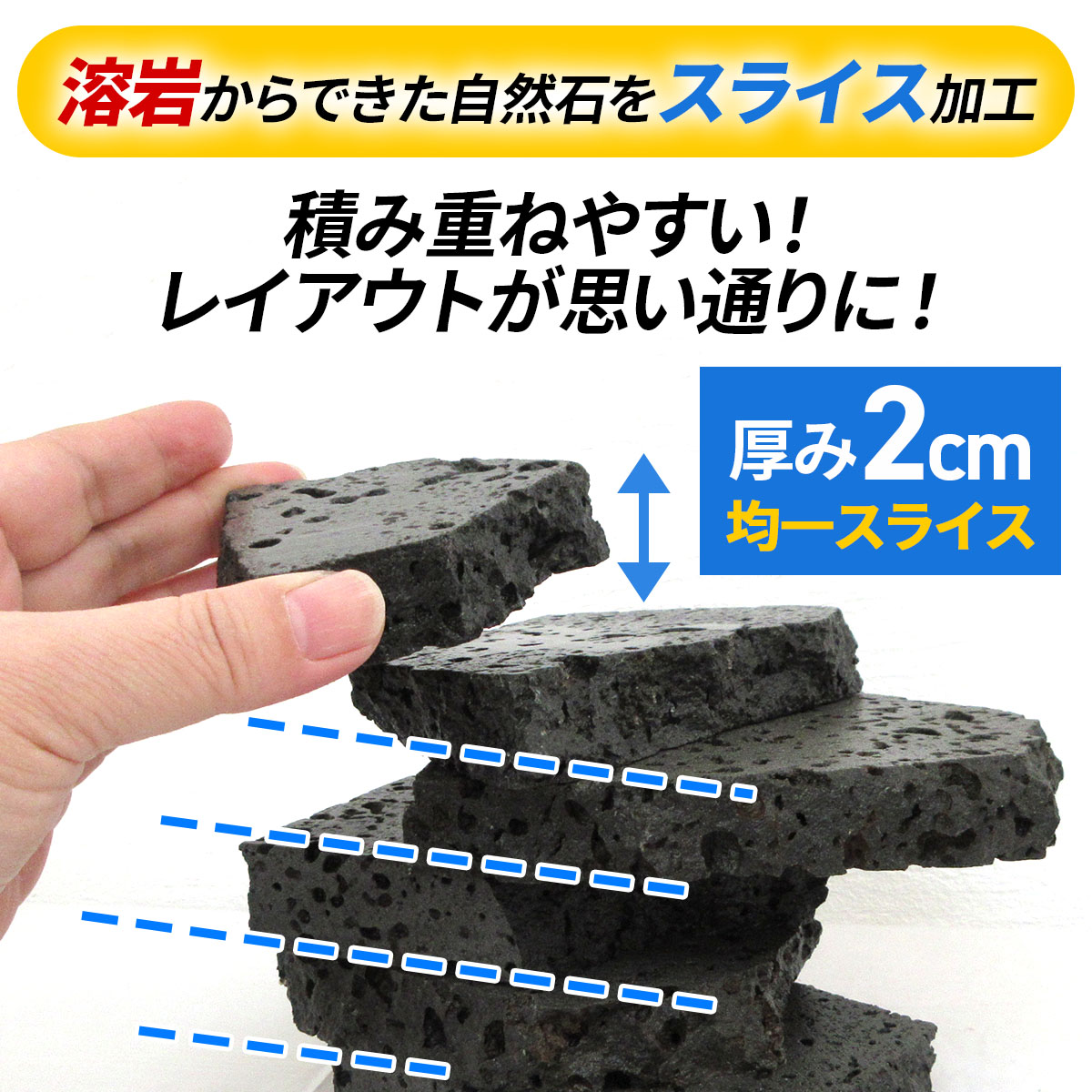 水槽用天然石 2kg 溶岩石プレート アクアリウム 石 レイアウト
