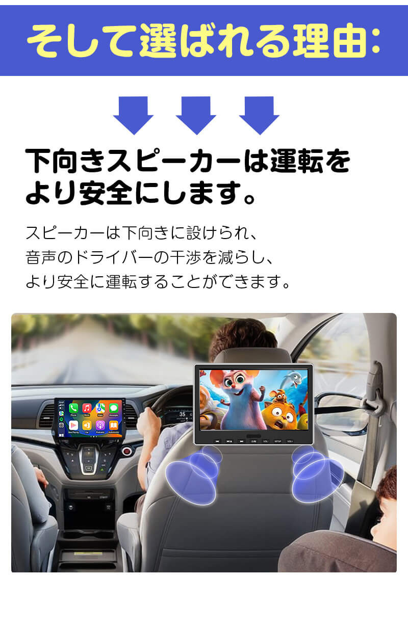 Eonon ヘッドレストモニター 2台セット 10.1インチ DVDプレーヤー DVD