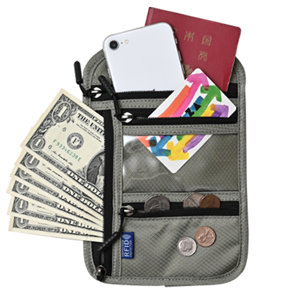 パスポートケース スキミング防止 パスポートカバー 首掛け 航空券入れ