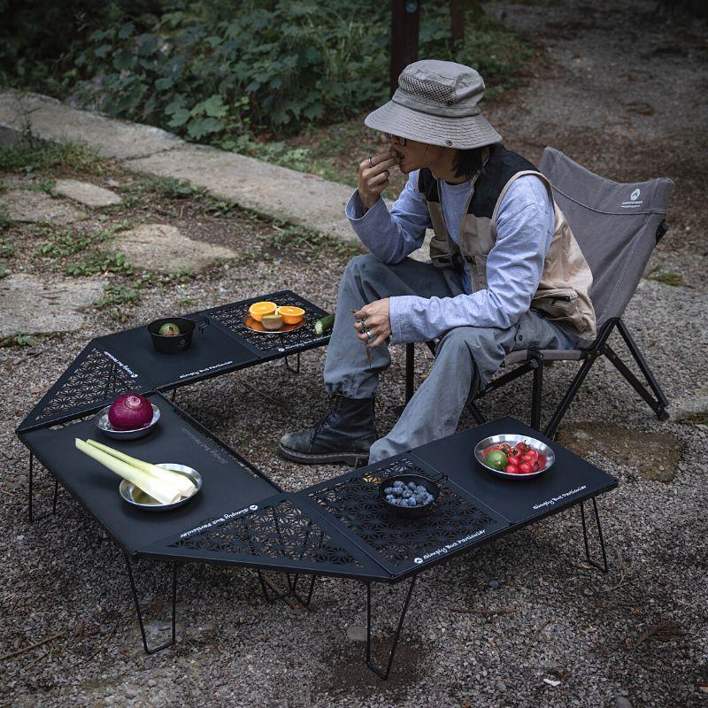 CAMPINGMOON フィールドラック 天板 セット 連結 黒 三角コーナー