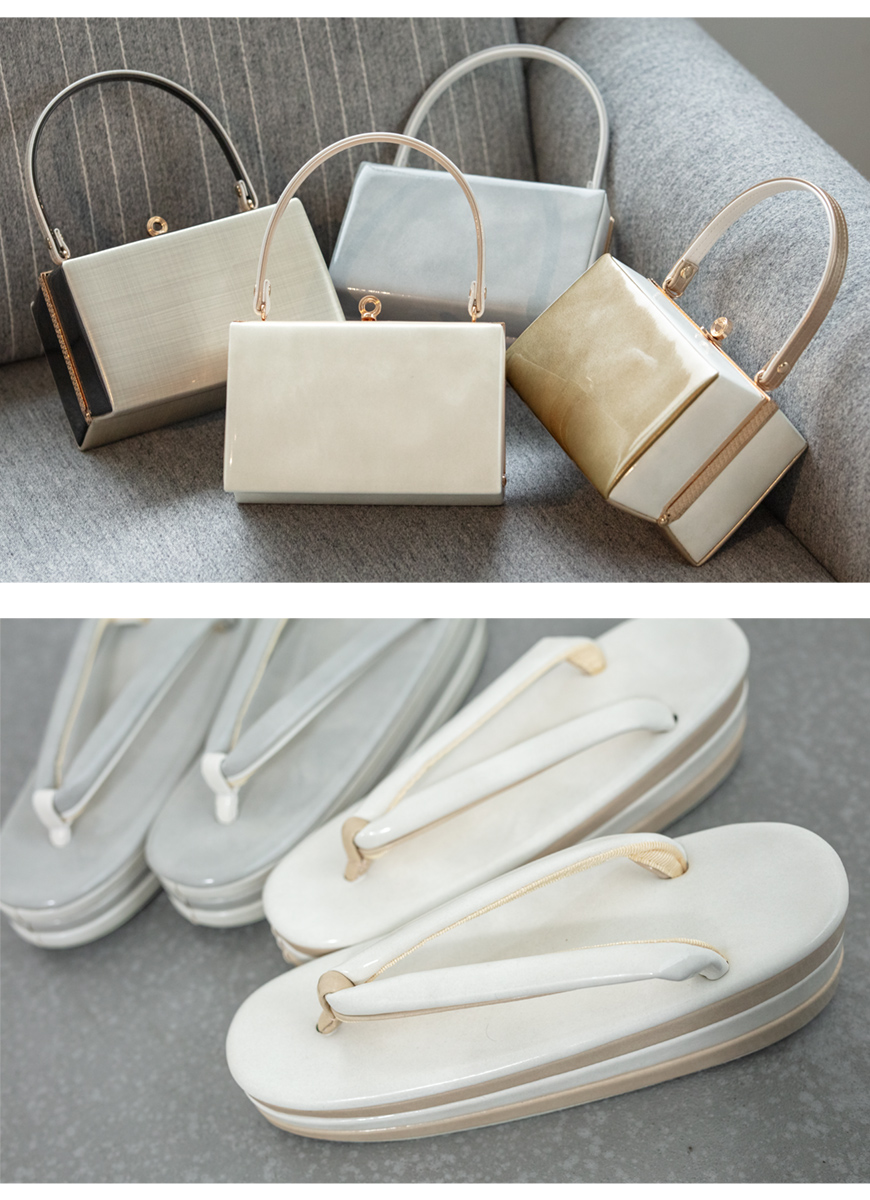 SOUBIEN（創美苑） 草履バッグセット 成人式 振袖 卒業式 白 グレー 黒