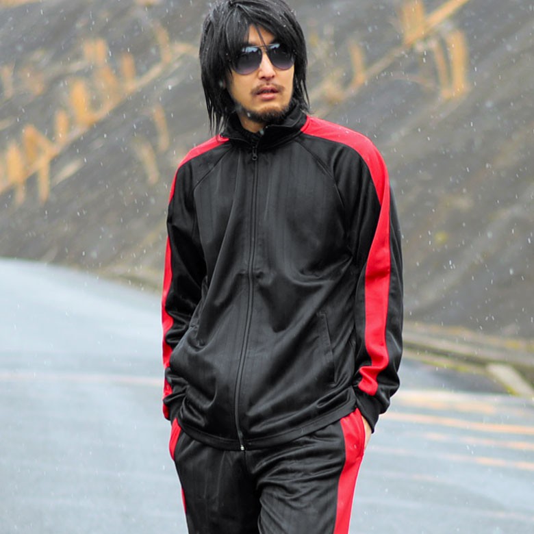 閉店セール】ラグランラインジャージ上下セット メンズジャージ