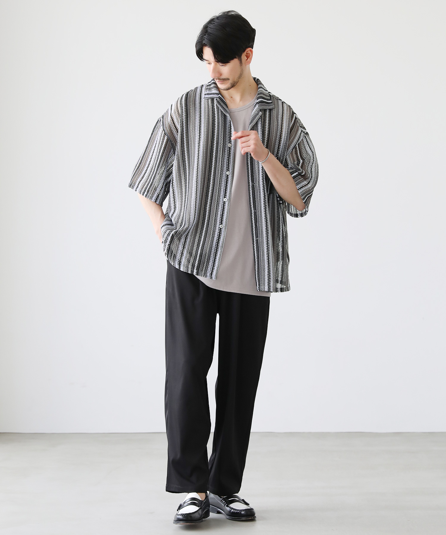 セットアップ メンズ 春 夏 春服 夏服 オープンカラーシャツ タンク