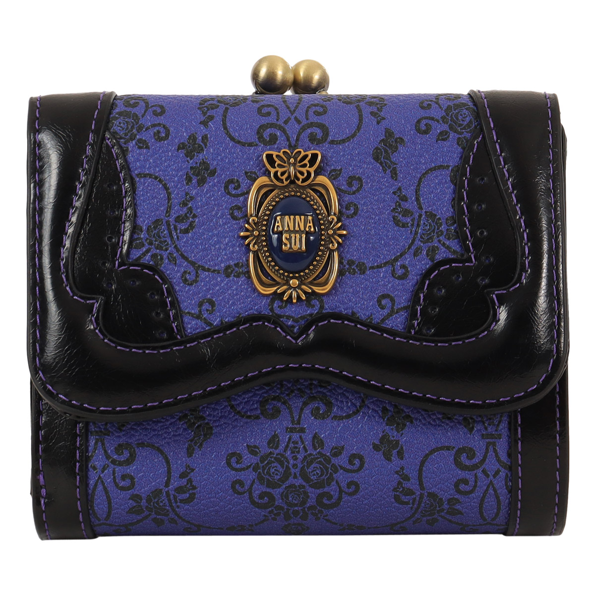 新品タグ付【ANNA SUI アナスイ】ヴィンテージボタン 口金 がま口折り