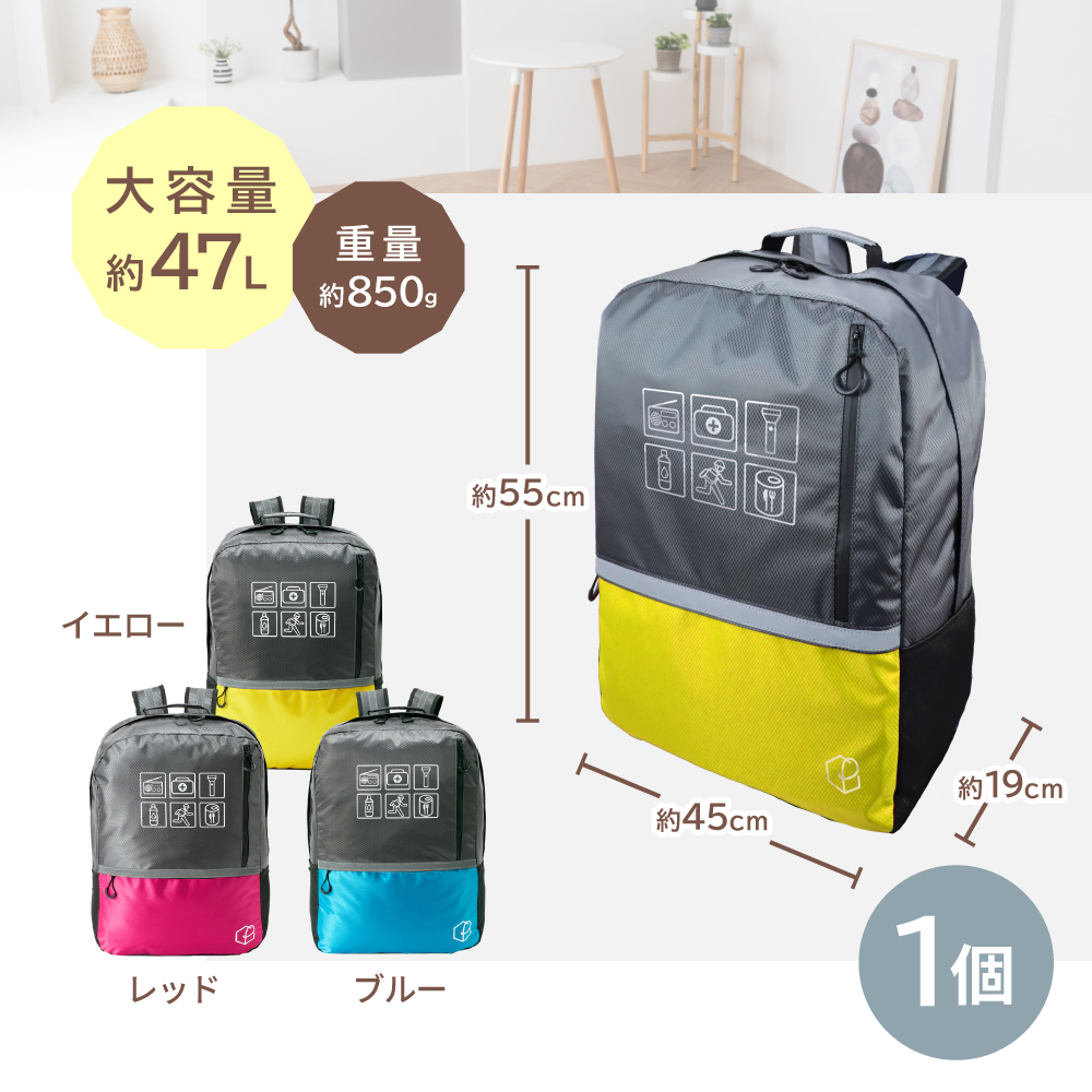 PEACEUP（ピースアップ） 防災セット 1人用 47L ビッグリュック 防災士