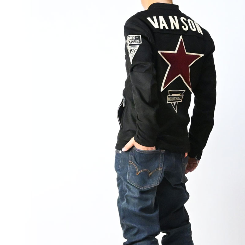 VANSON（バンソン） 起毛 プレーティング ライダース ジャケット ONE