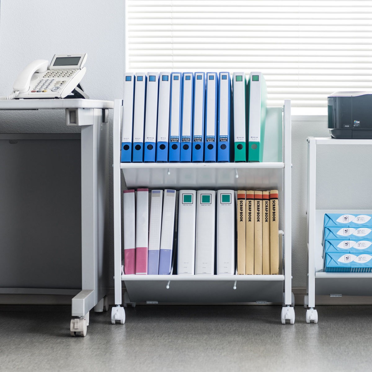 SANWA SUPPLY（サンワサプライ） ファイルワゴン 収納 2段 斜め