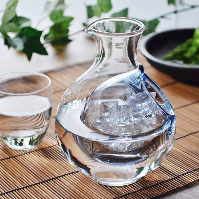 ワインデキャンタ 冷酒器 ガラス 徳利 カラフェ おしゃれ 氷ポケット付