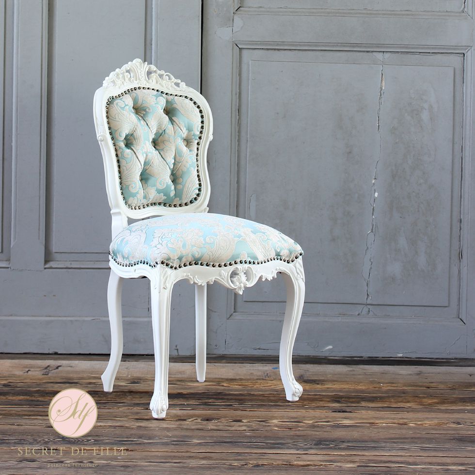 姫系 ダイニングチェア シングル 椅子 イス ロココ調 アンティーク