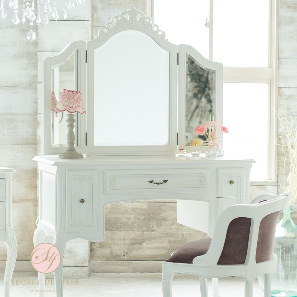 再入荷 次回入荷未定】3面鏡 ドレッサー アンティーク レトロ ロココ