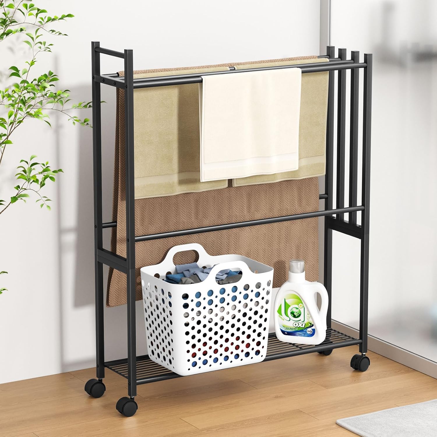 バスタオルスタンド バスタオルハンガー W67.5×D17.5×H86cm 物干し