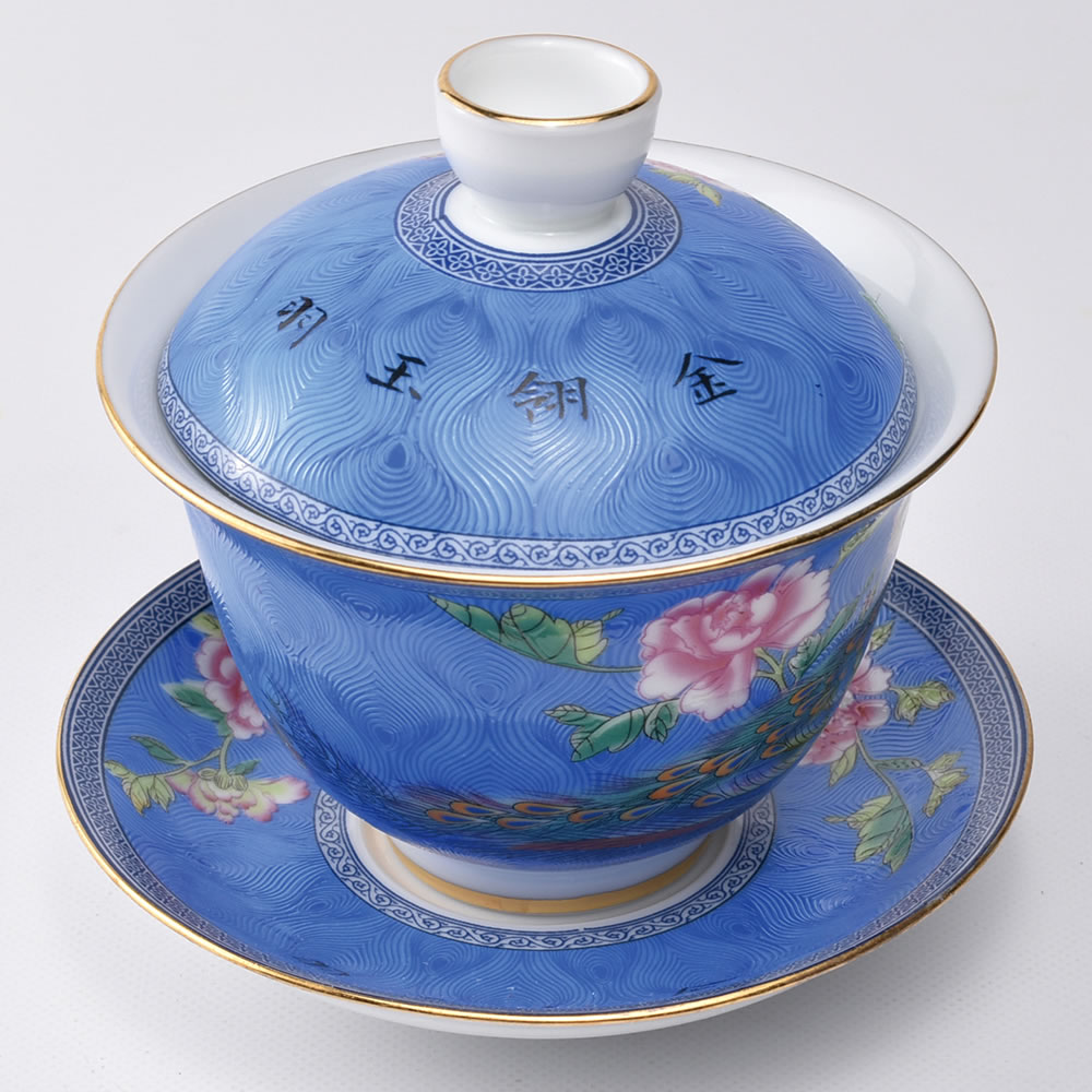 中国 藍釉吹墨 煎茶碗 四客 時代箱付 M R4521 【公式通販】