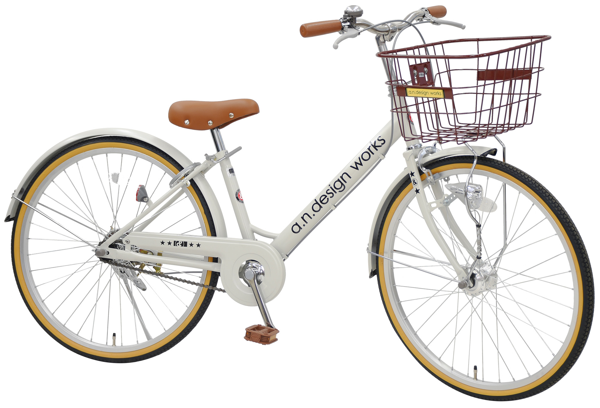 24インチ キッズ シティサイクル 野球チーム カゴ、オートライト、6段