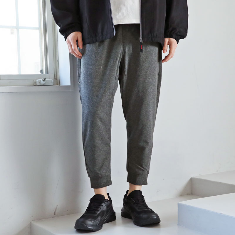 クロップドパンツ メンズ 7分丈 ひざ下 スウェット素材 TCポンチ