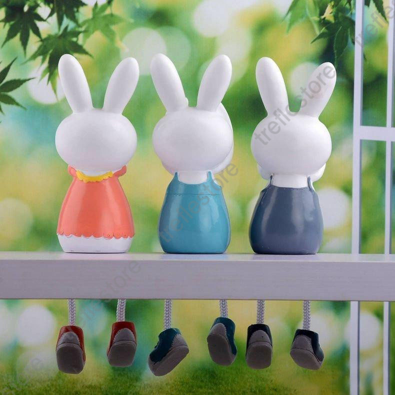 置物 つぶらな瞳のウサギ ぶらぶらの足 見ざる言わざる聞かざる 北欧