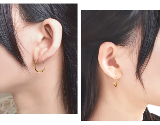 ジュエリーツツミ K18イエローゴールドピアス フックピアス ドロップ