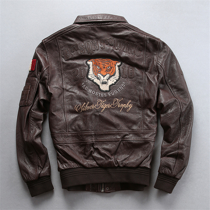 本革ジャケット 本革フライトジャケット 羊革ジャケット 山羊革 刺繍