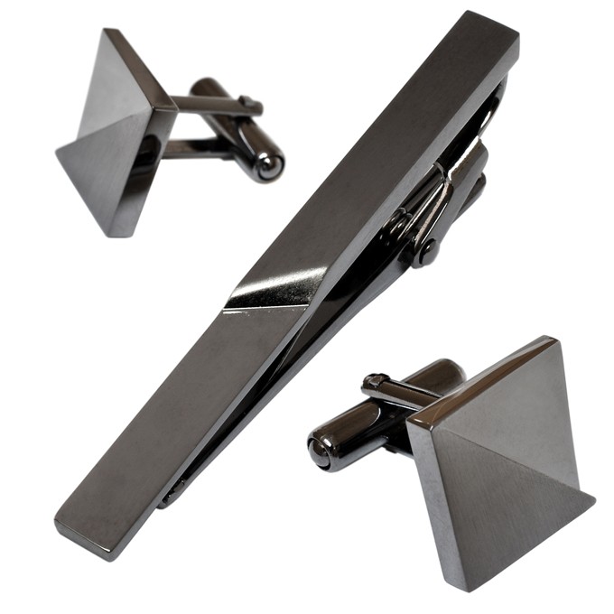 カフス ネクタイピン セット 結婚式 ジオメトリック 日本製 真鍮