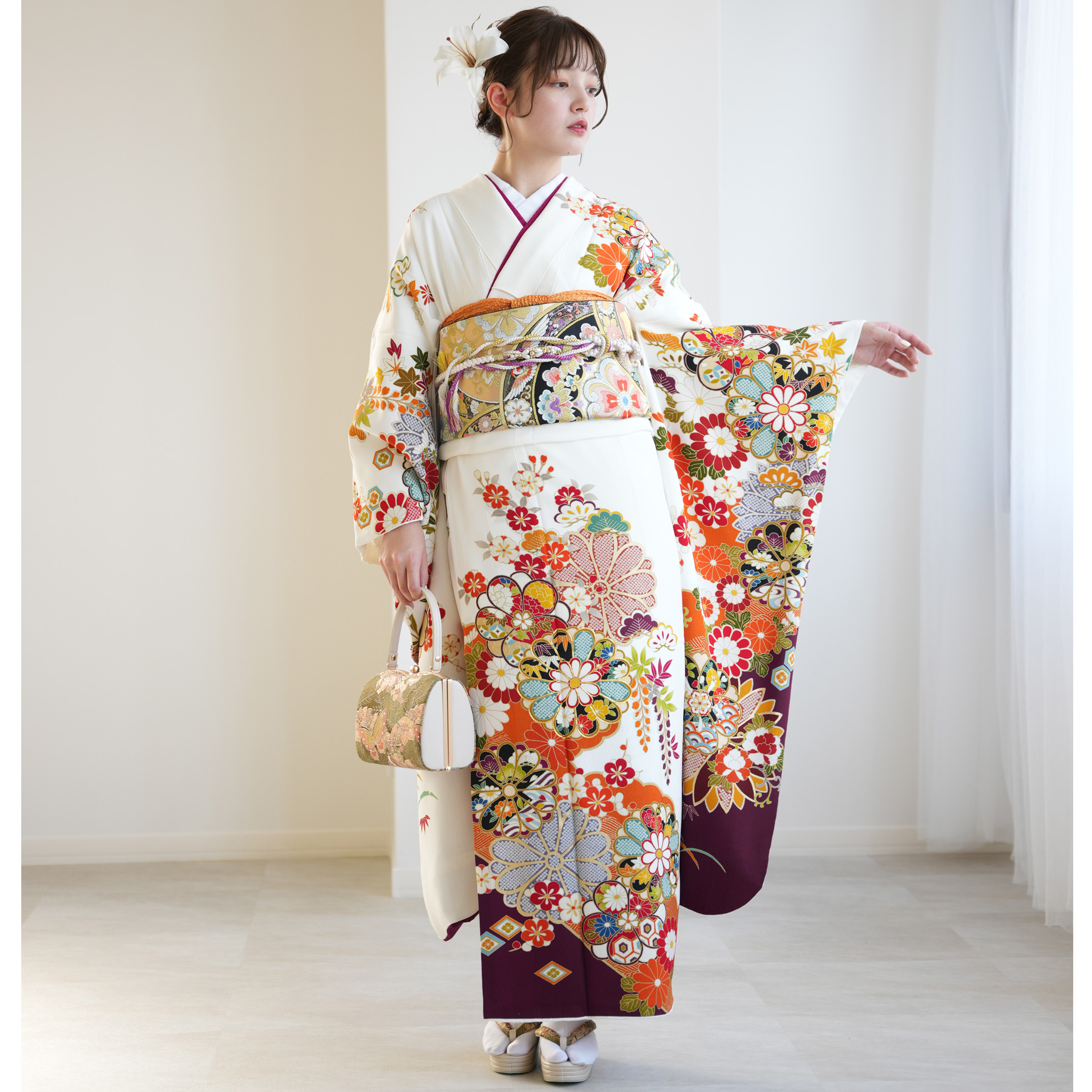 振袖 レンタル 成人式 21点セット レトロ 結納 前撮り 振袖セット 花