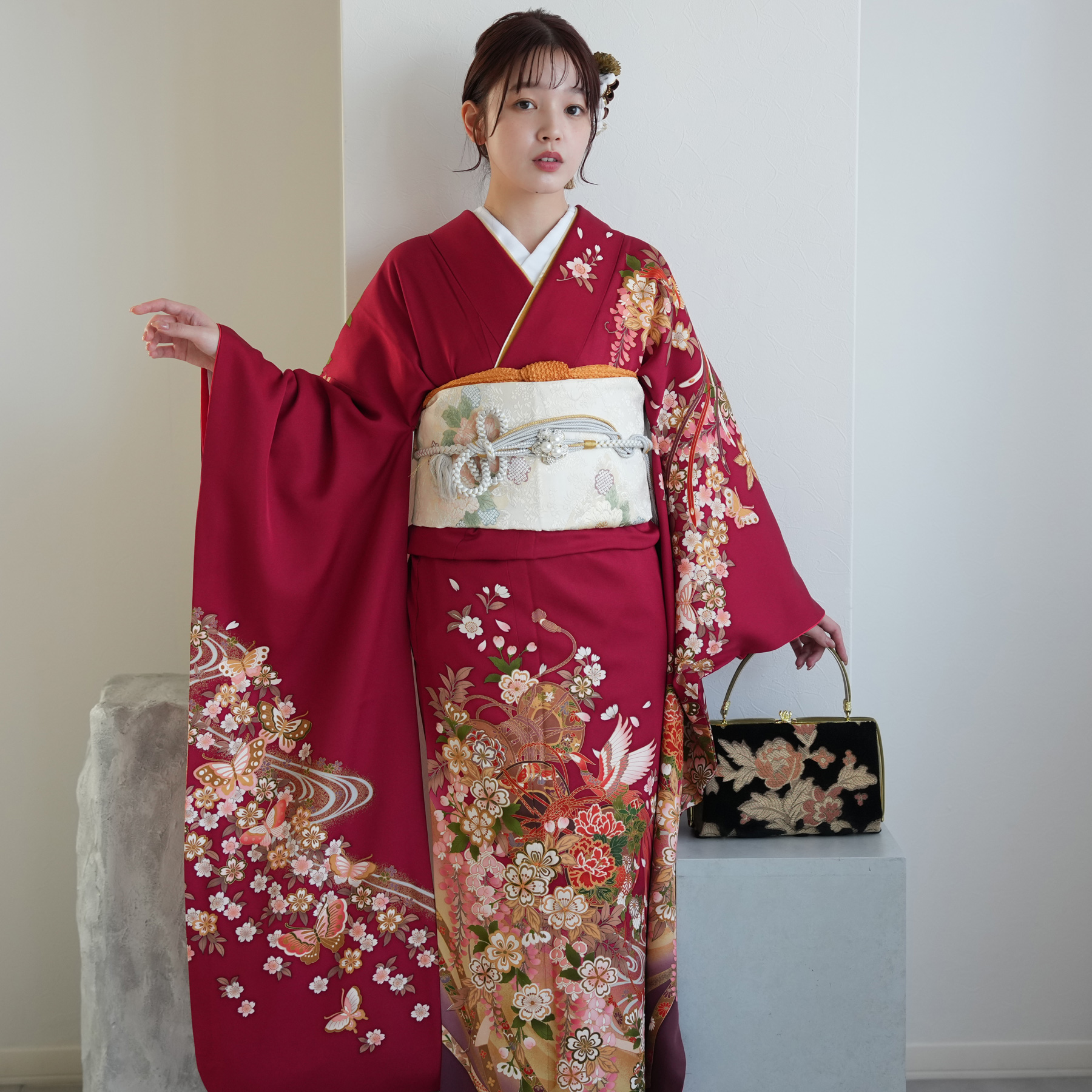 振袖 レンタル 成人式 21点セット レトロ 振袖セット 結婚式 結納 前