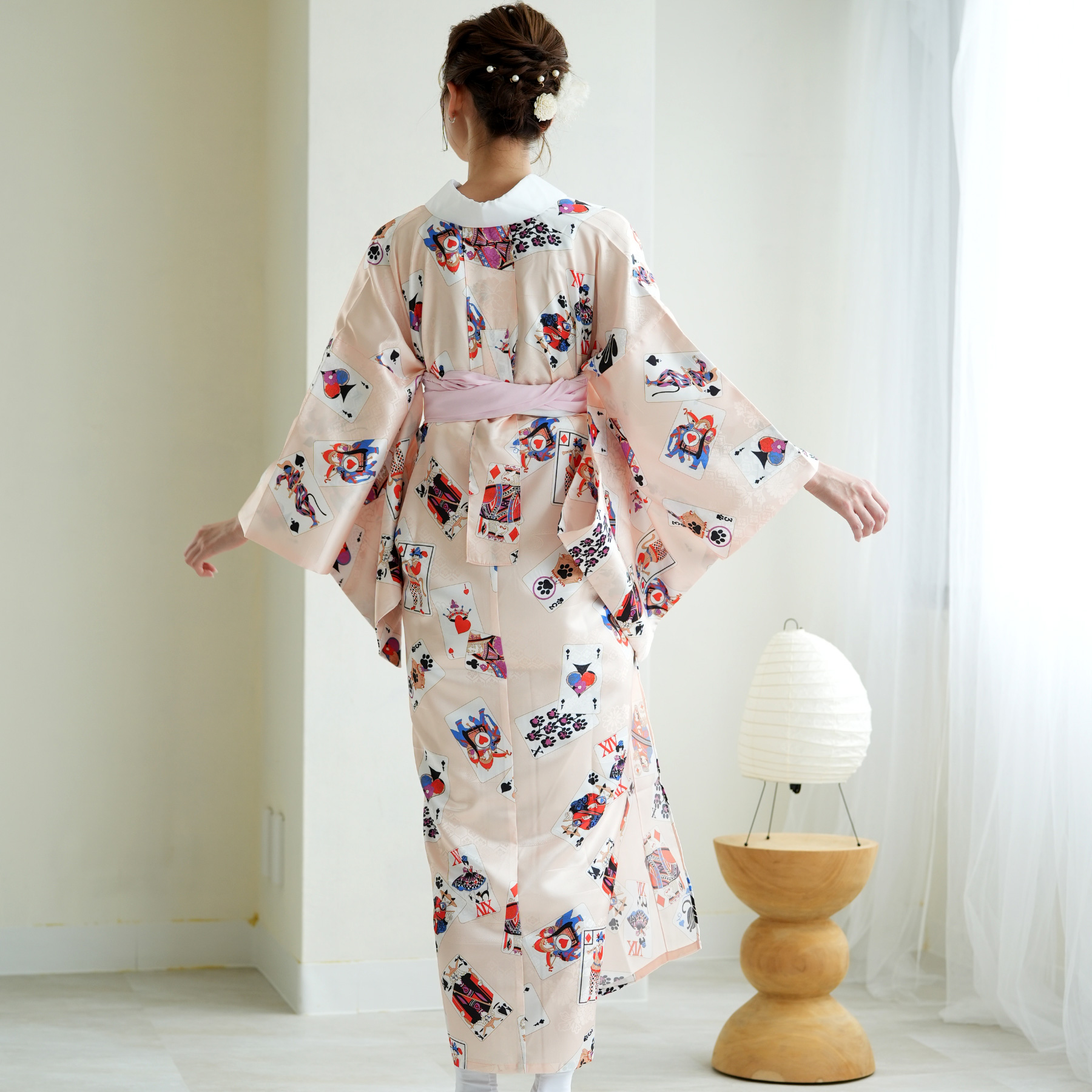 長襦袢 洗える 色付き カラー ニコアンティーク ピンクベージュ 半襟