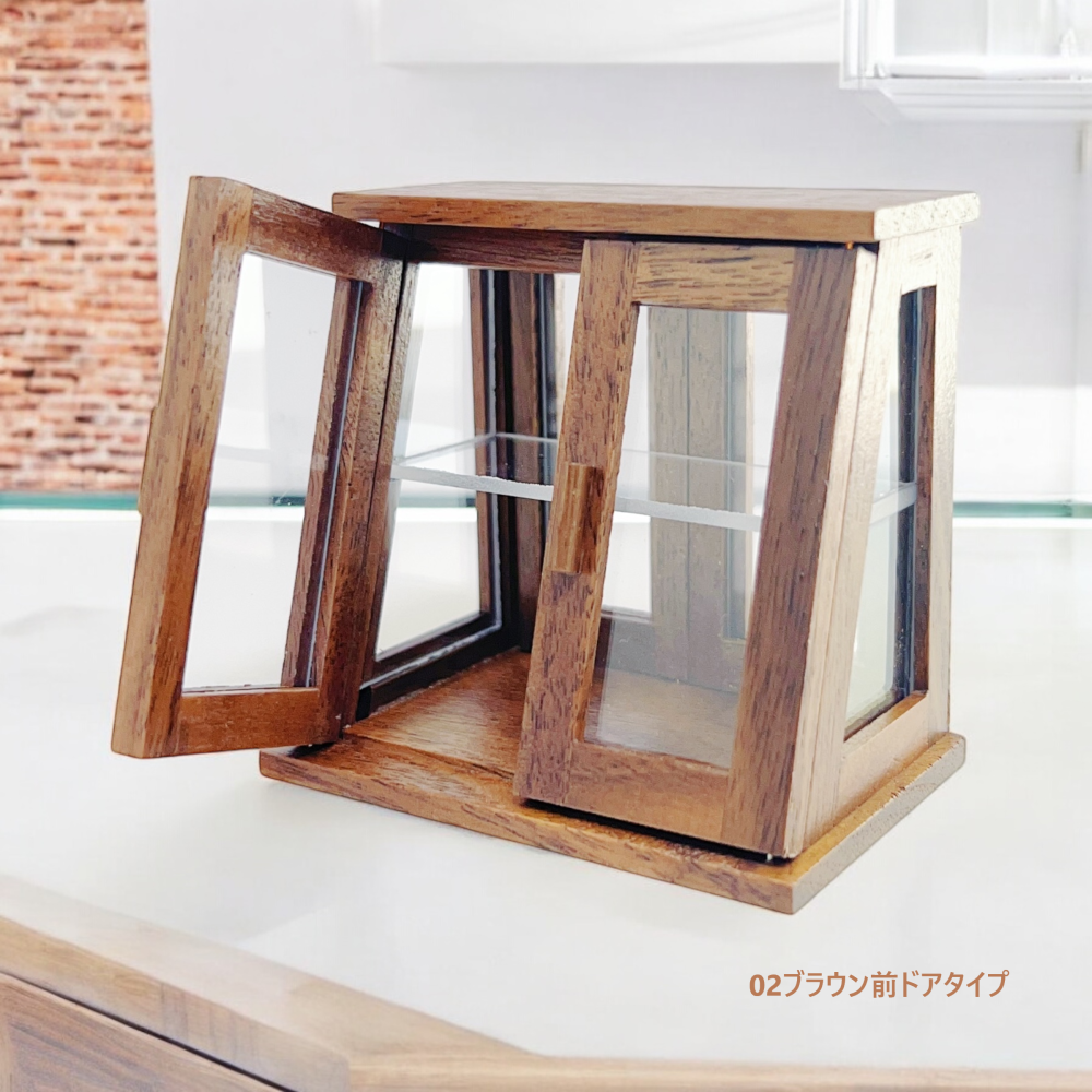 1点）ミニチュア木製ショーケース 卓上 ガラスケース ショーケース