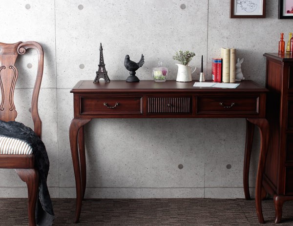 猫脚テーブル/コンソールテーブル/ロココ調/半円/木製/インドネシア製