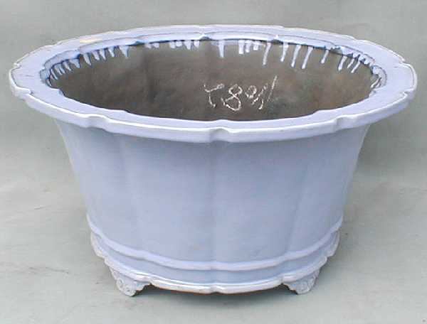 022.【陶翠窯】 ワン型長角額画/3.6号盆栽鉢/植木鉢 022.【陶翠窯