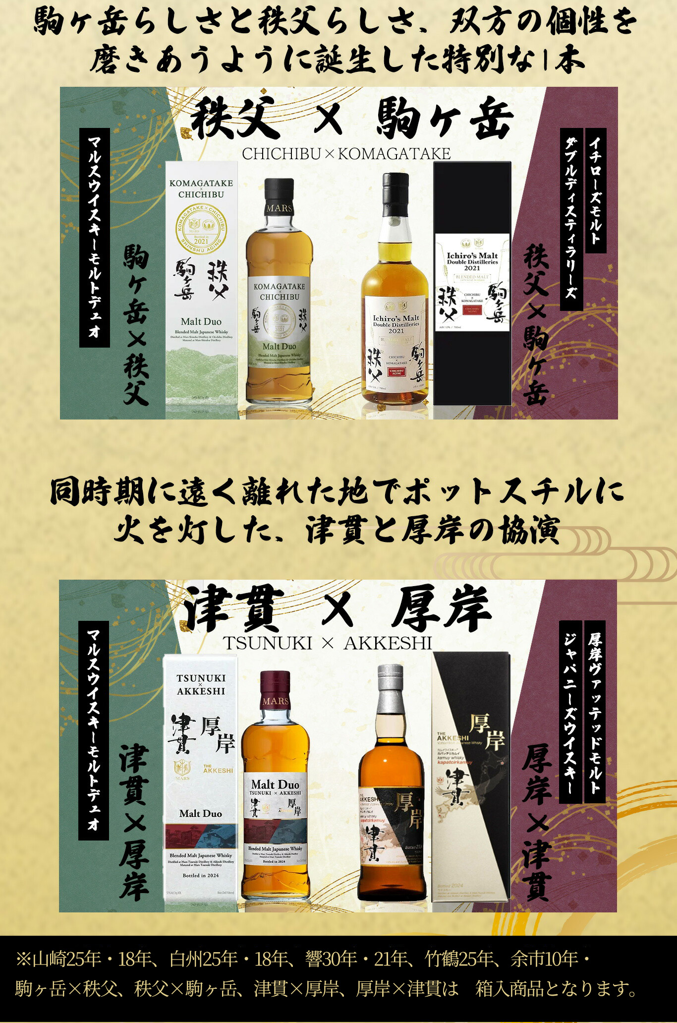 ウイスキー 駒ヶ岳×秩父その他3本セット