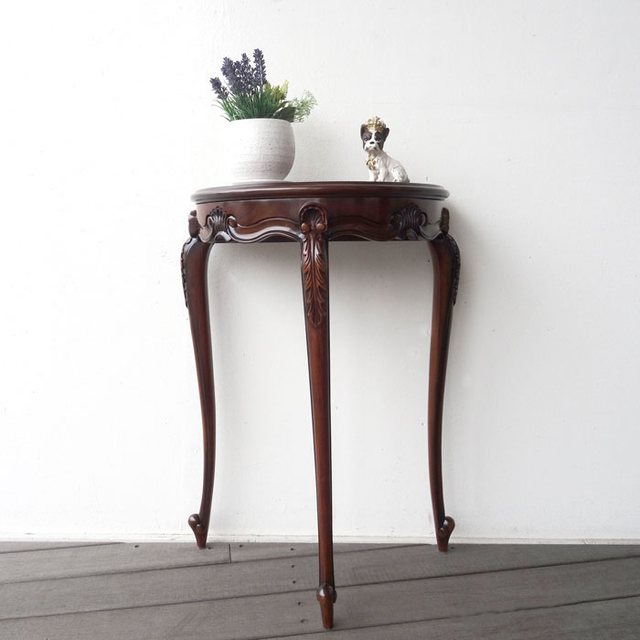 値下IDC大塚取扱 東海家具 アンティーク調 マホガニー 猫脚 コンソール