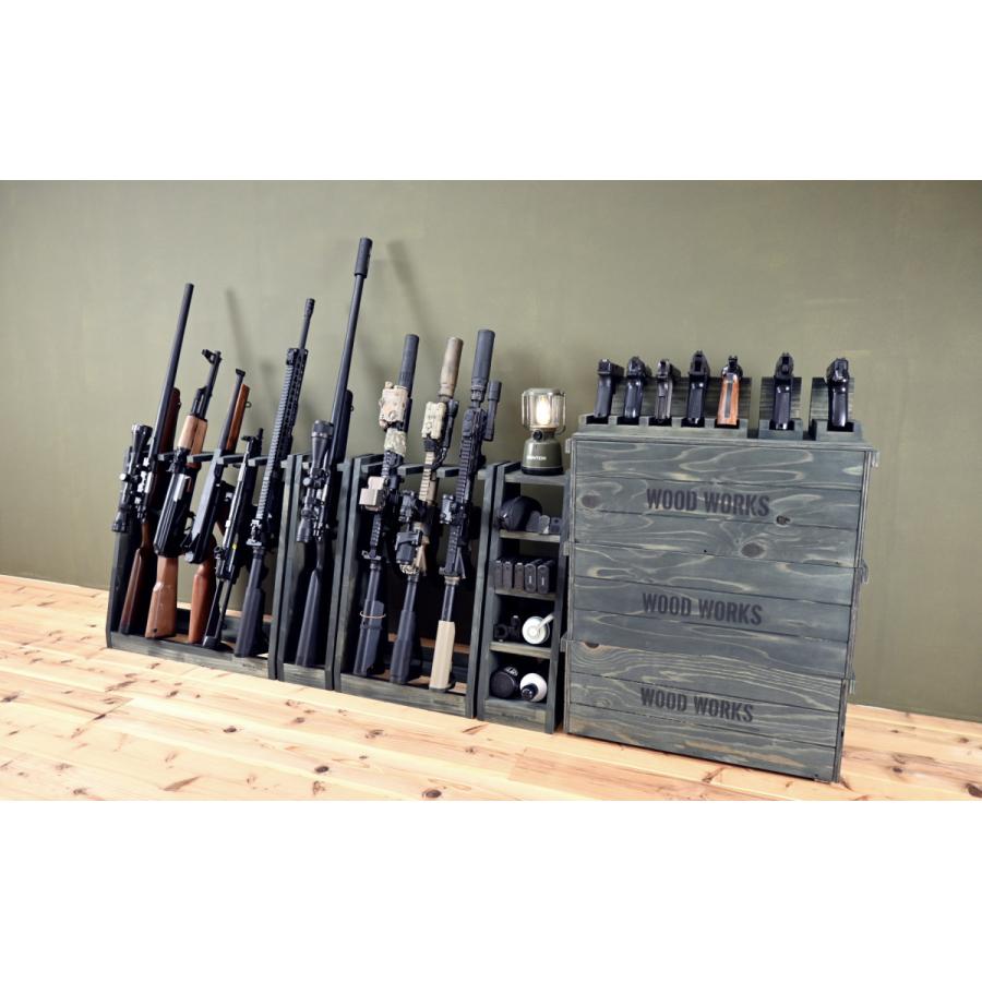 WOODWORKS ガンラック 1丁掛 (色：ブラウン) 木製 日本製 【 ライフル