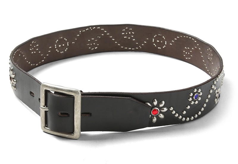 HTC フラワースタッズ レザーグローブ 手袋 本革 美品 黒 アメリカ製