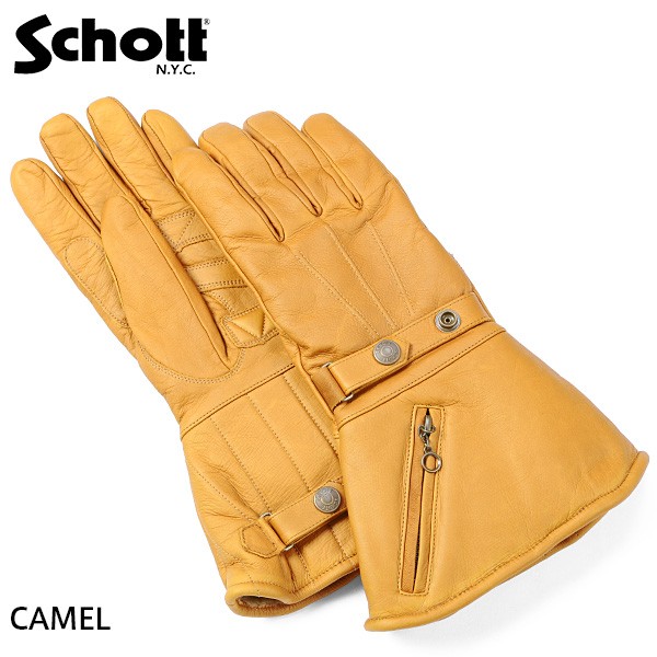 SCHOTT ショット ウィンター レザーグローブ LONG キャメル SCHOTT