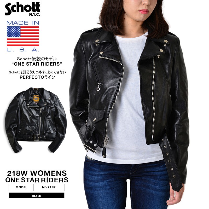 Schott N.Y.C（ショット） Schott 218W WOMENS ラムレザー ONE STAR