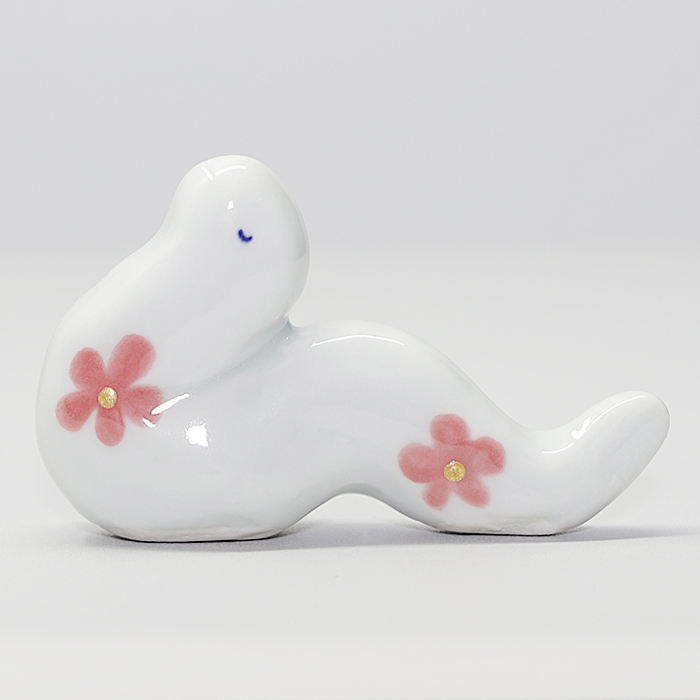 砥部焼 かわいい 2025 干支 巳 ペアセット 赤 置物 蛇 へび ヘビ