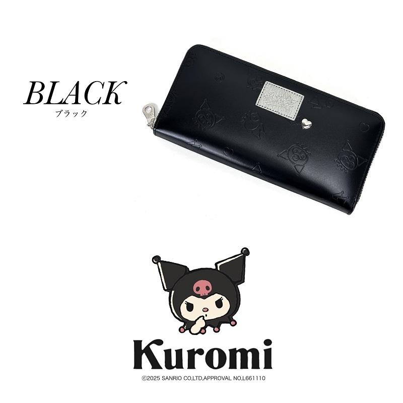 ナダヤ サンリオキャラクターズ 長財布 クロミ 牛革製 ブラック タグ